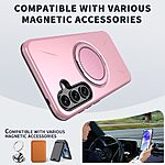 Σκληρή Πλάτη PC+TPU για Samsung Galaxy A37 5G από OEM σε Ροζ χρώμα με περιστρεφόμενο Stand 360° και συμβατότητα MagSafe.