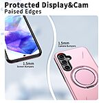 Σκληρή Πλάτη PC+TPU για Samsung Galaxy A37 5G από OEM σε Ροζ χρώμα με περιστρεφόμενο Stand 360° και συμβατότητα MagSafe.