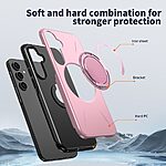 Σκληρή Πλάτη PC+TPU για Samsung Galaxy A37 5G από OEM σε Ροζ χρώμα με περιστρεφόμενο Stand 360° και συμβατότητα MagSafe.