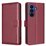 Flip Πορτοφόλι από Συνθετικό Δέρμα (PU) με TPU για Samsung Galaxy A37 5G από BINFEN COLOR BF32 σε Κόκκινο με RFID προστασία και θήκες καρτών.