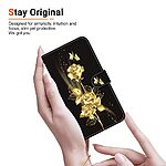 Flip Πορτοφόλι από Συνθετικό Δέρμα (PU) με TPU για Samsung Galaxy A37 5G σε Μαύρο/Χρυσό με θήκες καρτών, stand και λουράκι καρπού.