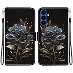 Flip Πορτοφόλι από Συνθετικό Δέρμα (PU) για Samsung Galaxy A37 5G σε Μαύρο χρώμα με θήκες καρτών, Stand και Λουράκι καρπού.