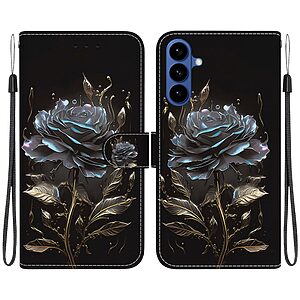 Flip Πορτοφόλι από Συνθετικό Δέρμα (PU) για Samsung Galaxy A37 5G σε Μαύρο χρώμα με θήκες καρτών, Stand και Λουράκι καρπού.