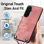 Πλάτη από Συνθετικό Δέρμα (PU) με TPU για Samsung Galaxy A37 5G σε Μαύρο χρώμα με ρυθμιζόμενο λουράκι 120cm και αντικραδασμική προστασία.
