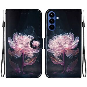 Flip Πορτοφόλι από Συνθετικό Δέρμα (PU) με TPU για Samsung Galaxy A37 5G σε Μωβ χρώμα με θήκες καρτών, stand και λουράκι καρπού.