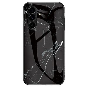 Σκληρή Πλάτη PC + Tempered Glass για Samsung Galaxy A37 5G από OEM με μοτίβο μαρμάρου σε Μαύρο χρώμα και τριπλή προστασία.