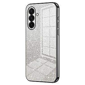Πλάτη TPU για Samsung Galaxy A37 5G από OEM με gradient glitter σχέδιο και ηλεκτρολυτικό φινίρισμα σε μαύρο χρώμα.