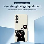 Πλάτη TPU για Samsung Galaxy A37 5G σε Μωβ χρώμα με μοτίβο αγάπης γάτας, ίσιες άκρες και ανυψωμένο πλαίσιο προστασίας κάμερας.
