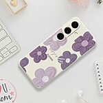 Πλάτη TPU για Samsung Galaxy A37 5G από OEM με μοναδικό μωβ floral μοτίβο, ίσιες άκρες για καλύτερο κράτημα και ανυψωμένη προστασία κάμερας.