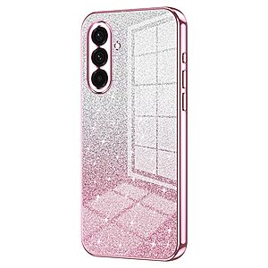 Πλάτη TPU για Samsung Galaxy A37 5G από OEM σε Ροζ χρώμα με gradient glitter σχεδιασμό και ηλεκτρολυτικό φινίρισμα για κομψή προστασία.