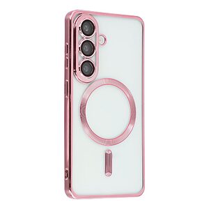Πλάτη TPU για Samsung Galaxy A37 5G από OEM σε Ροζ χρώμα με ηλεκτρογαλβανισμένο σχεδιασμό CD veins και ενσωματωμένο μαγνήτη.