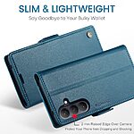 Flip Πορτοφόλι από Συνθετικό Δέρμα (PU) για Samsung Galaxy A57 5G - CASEME 023 - Μπλε με RFID προστασία, θήκες καρτών και αναδιπλούμενη βάση.