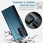 Flip Πορτοφόλι από Συνθετικό Δέρμα (PU) για Samsung Galaxy A57 5G - CASEME 023 - Μπλε με RFID προστασία, θήκες καρτών και αναδιπλούμενη βάση.