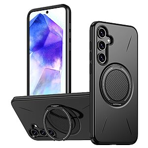 Σκληρή Πλάτη PC+TPU για Samsung Galaxy A57 5G από OEM σε Μαύρο χρώμα με MagSafe συμβατότητα και περιστρεφόμενο Stand 360°.