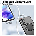 Σκληρή Πλάτη PC+TPU για Samsung Galaxy A57 5G από OEM σε Μαύρο χρώμα με MagSafe συμβατότητα και περιστρεφόμενο Stand 360°.