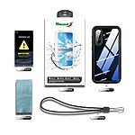Full Body θήκη PC+TPU για Samsung Galaxy A57 5G από REDPEPPER σε Μαύρο χρώμα με IP68 αδιάβροχη προστασία, dustproof και λουράκι μεταφοράς.