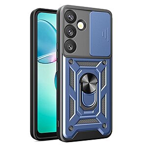Σκληρή Πλάτη PC+TPU για Samsung Galaxy A57 5G από OEM σε Μπλε χρώμα, με περιστρεφόμενο Stand, προστασία κάμερας και μαγνητική συμβατότητα βάσης αυτοκινήτου.