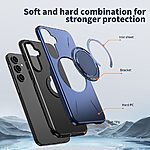 Σκληρή Πλάτη PC+TPU για Samsung Galaxy A57 5G από OEM σε Μπλε χρώμα με περιστρεφόμενο Stand 360° και συμβατότητα MagSafe.