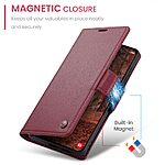 Flip Πορτοφόλι από Συνθετικό Δέρμα (PU) για Samsung Galaxy A57 5G - CASEME 023 - Κόκκινο με RFID Blocking, θήκες καρτών και βάση στήριξης.