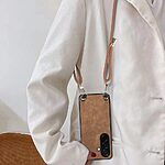 Πλάτη από Συνθετικό Δέρμα (PU) με TPU για Samsung Galaxy A57 5G σε Ροζ χρώμα με ρυθμιζόμενο λουράκι 120cm και προστασία από πτώσεις.