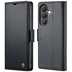 Flip Πορτοφόλι από Συνθετικό Δέρμα (PU) για Samsung Galaxy A57 5G από CASEME 023 σε Μαύρο με RFID προστασία, θήκες καρτών και stand.