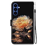 Flip Πορτοφόλι από Συνθετικό Δέρμα (PU) με TPU για Samsung Galaxy A57 5G σε Χρυσό χρώμα με θήκες καρτών, Stand και Λουράκι καρπού.
