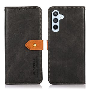 Flip Πορτοφόλι από Συνθετικό Δέρμα (PU) με TPU για Samsung Galaxy A57 5G από KHAZNEH σε Μαύρο χρώμα με θήκες καρτών και Stand.