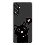 Πλάτη TPU για Samsung Galaxy A57 5G από OEM με μοτίβο γάτας σε μαύρο χρώμα, αντιολισθητική επιφάνεια και ανυψωμένη προστασία κάμερας.