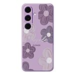 Πλάτη TPU για Samsung Galaxy A57 5G από OEM με μοναδικό μωβ floral μοτίβο, ίσιες άκρες, ανυψωμένο πλαίσιο κάμερας και αντιολισθητικό φινίρισμα.