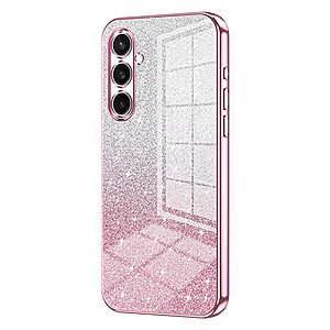 Πλάτη TPU για Samsung Galaxy A57 5G από OEM με gradient glitter φινίρισμα και ηλεκτρολυτικές άκρες σε Ροζ χρώμα.