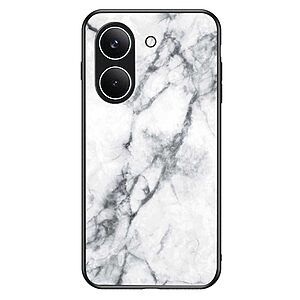 Σκληρή Πλάτη PC + Tempered Glass για Xiaomi POCO X8 Pro 5G σε Λευκό Μάρμαρο με τριπλή προστασία από γυαλί, PC και TPU.