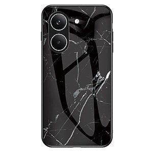 Σκληρή Πλάτη PC+Tempered Glass για Xiaomi POCO X8 Pro 5G από OEM σε Μαύρο χρώμα με μαρμάρινο σχέδιο και τριπλή προστασία.