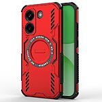 Σκληρή Πλάτη PC+TPU για Xiaomi POCO X8 Pro 5G από OEM σε Κόκκινο χρώμα με μαγνητικό δακτύλιο και hollow σχεδιασμό για αερισμό.