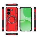 Σκληρή Πλάτη PC+TPU για Xiaomi POCO X8 Pro 5G από OEM σε Κόκκινο χρώμα με μαγνητικό δακτύλιο και hollow σχεδιασμό για αερισμό.