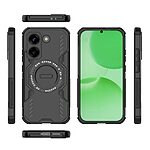 Σκληρή Πλάτη PC+TPU για το Xiaomi POCO X8 Pro 5G από OEM σε Μαύρο χρώμα με κοίλη δομή αερισμού και μαγνητικό δακτύλιο.