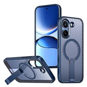 Σκληρή Πλάτη PC+TPU για Xiaomi POCO X8 Pro 5G σε Μπλε χρώμα με ενσωματωμένο Stand και μαγνητικό δαχτυλίδι για MagSafe αξεσουάρ.