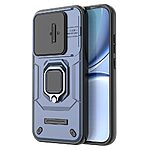 Σκληρή Πλάτη PC+TPU για το Xiaomi POCO X8 Pro 5G σε Μπλε χρώμα με περιστρεφόμενο Stand και προστατευτικό κάλυμμα φακού κάμερας.