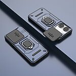 Σκληρή Πλάτη PC+TPU για το Xiaomi POCO X8 Pro 5G σε Μπλε χρώμα με περιστρεφόμενο Stand και προστατευτικό κάλυμμα φακού κάμερας.