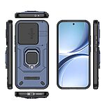 Σκληρή Πλάτη PC+TPU για το Xiaomi POCO X8 Pro 5G σε Μπλε χρώμα με περιστρεφόμενο Stand και προστατευτικό κάλυμμα φακού κάμερας.