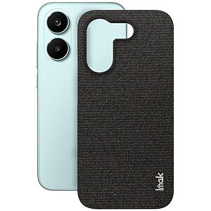 Πλάτη από Συνθετικό Δέρμα (PU) για το Xiaomi POCO X8 Pro 5G από την IMAK Ruiyi Series σε μαύρο χρώμα με υφασμάτινη υφή και προστασία από γρατζουνιές.