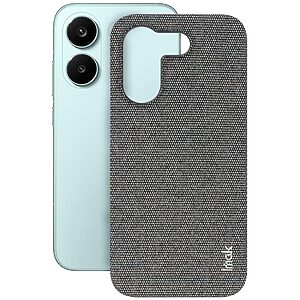 Πλάτη από Συνθετικό Δέρμα (PU) + PC για Xiaomi POCO X8 Pro 5G από IMAK Ruiyi Series σε Γκρι Σκούρο χρώμα με υφασμάτινη υφή και προστασία οθόνης.