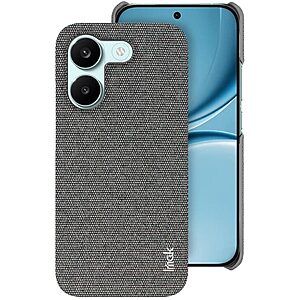 Πλάτη από Συνθετικό Δέρμα (PU) + PC για Xiaomi POCO X8 Pro 5G από IMAK Ruiyi Series σε Γκρι Σκούρο χρώμα με υφασμάτινη υφή και προστασία οθόνης.