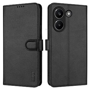 Flip Πορτοφόλι από Συνθετικό Δέρμα (PU) με TPU για το Xiaomi POCO X8 Pro 5G από AZNS σε Μαύρο χρώμα με θήκες καρτών και ενσωματωμένο Stand.