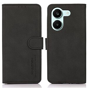 Flip Πορτοφόλι από Συνθετικό Δέρμα (PU) με TPU για το Xiaomi POCO X8 Pro 5G από KHAZNEH σε Μαύρο χρώμα με θήκες καρτών και Stand.