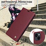 Flip Πορτοφόλι από Συνθετικό Δέρμα (PU) για Xiaomi POCO X8 Pro 5G από YIKATU YK-001 σε Βαθύ Κόκκινο με θήκες καρτών και Stand.