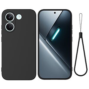 Πλάτη Σιλικόνης για Xiaomi POCO X8 Pro 5G από OEM σε Μαύρο χρώμα με λουράκι καρπού για ασφαλή μεταφορά.