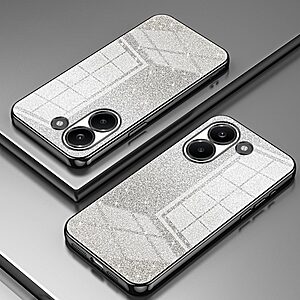 Πλάτη TPU για Xiaomi POCO X8 Pro 5G από OEM σε Μαύρο χρώμα με gradient glitter φινίρισμα και ηλεκτρολυτικές άκρες για premium εμφάνιση.