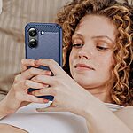 Πλάτη TPU για Xiaomi POCO X8 Pro 5G από OEM σε Μπλε χρώμα με υφή carbon fiber και επιφάνεια brushed ανθεκτική στα δαχτυλιές.