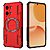 Σκληρή Πλάτη PC+TPU για Xiaomi POCO X8 Pro Max 5G από OEM σε Κόκκινο χρώμα με μαγνητικό δακτύλιο και hollow σχεδιασμό για καλύτερη απαγωγή θερμότητας.