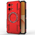 Σκληρή Πλάτη PC+TPU για Xiaomi POCO X8 Pro Max 5G από OEM σε Κόκκινο χρώμα με μαγνητικό δακτύλιο και hollow σχεδιασμό για καλύτερη απαγωγή θερμότητας.